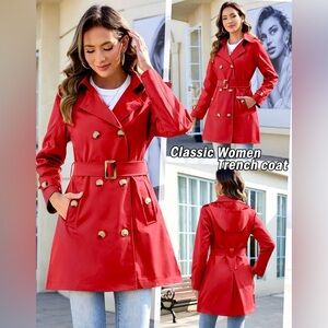 Brand New Stylish Red Trench Coat